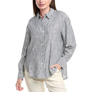 Serenette Womens Linen-Blend Shirt, Black